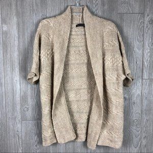 Chunky Knit Short Sleeve Cardigan Sweater